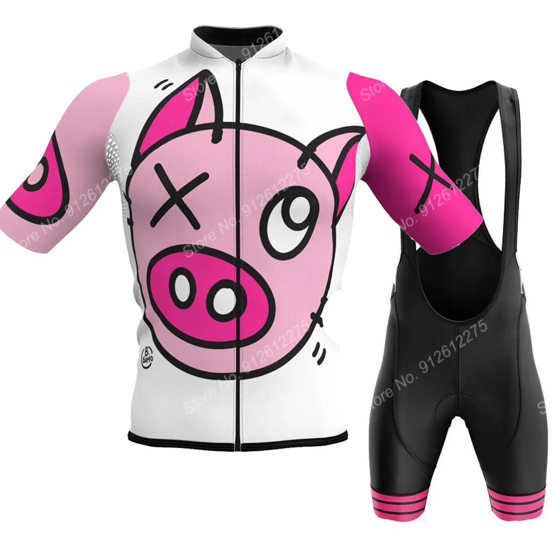 Cycling Commute Shorts - Set Cartoon Comic Schwein 2023 Radfahren