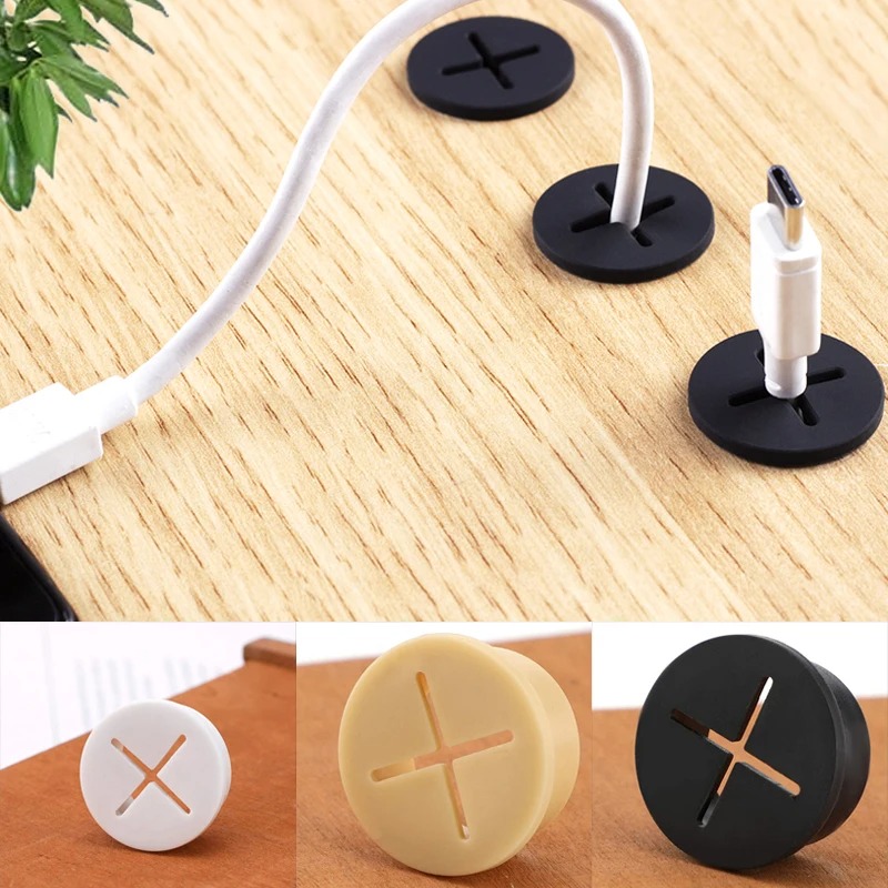 Cable Lock Flexible - 5PCS Flexible Gummi Runde Kabel Loch