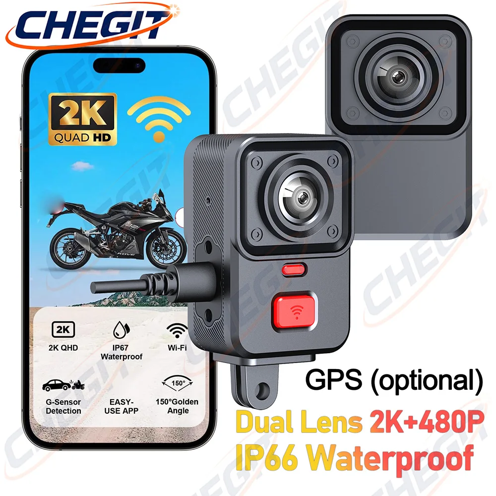 Cycling Loop - 2-Kamera-Motorrad-DVR 2K HD WiFi & GPS