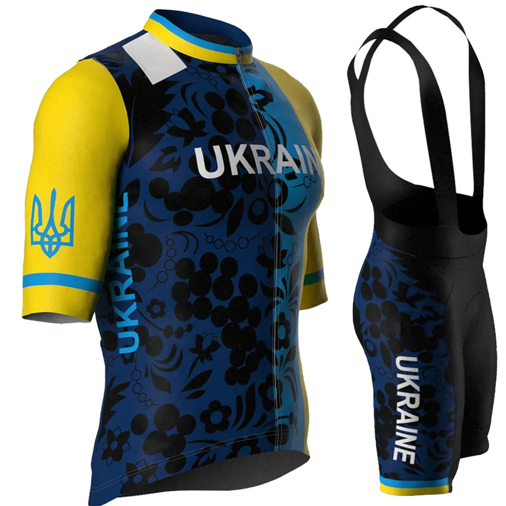 Cycling Commute Shorts - Ukraine Nationalmannschaft 2026 Radsport-Trikot-Set Sommer-Fahrradbekleidung Rennrad-Shirts