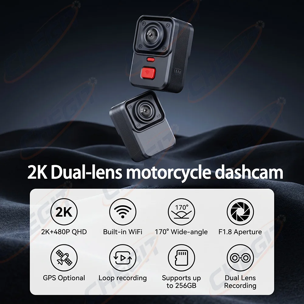 2-Kamera-Motorrad-DVR 2K HD Wi – Cycling Loop Bewertung und Preis